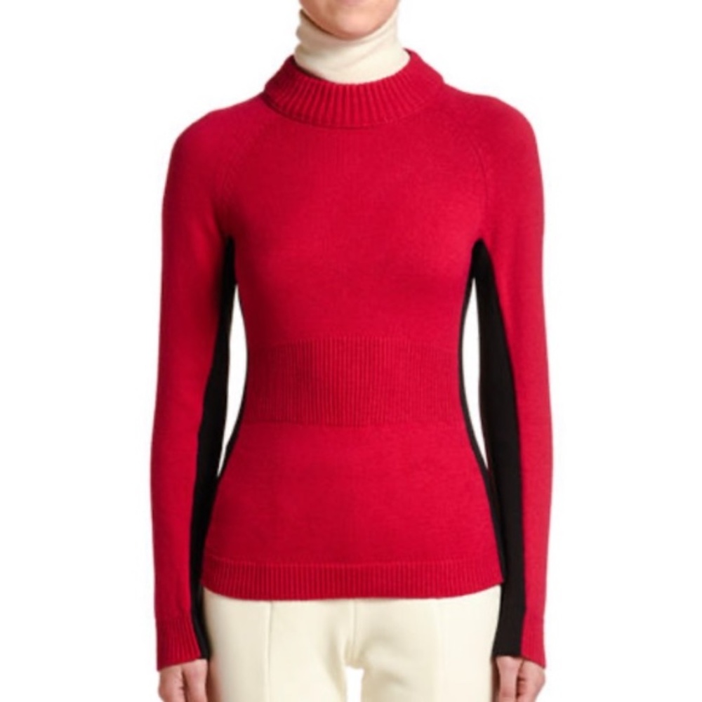 Moncler Turtle Neck Wool Sweater Knit Colorblock
